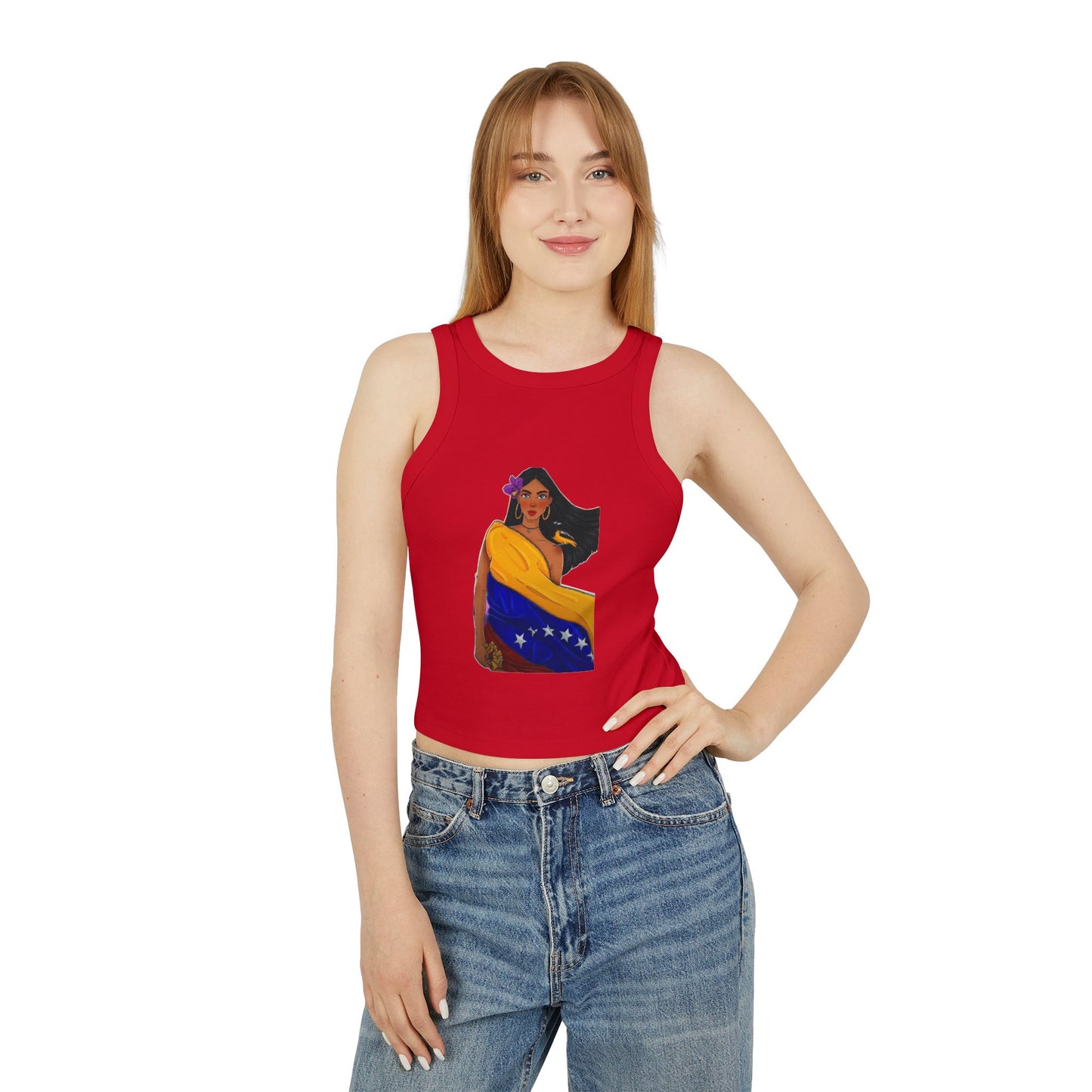 Venezuelan Pride Racer Tank Top for Women - Vibrant Design