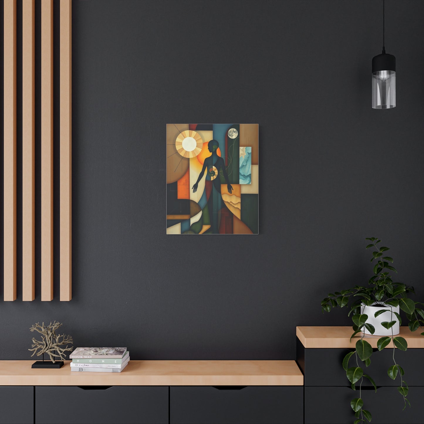 Abstract Human Form Canvas Art - Meditative Wall Decor for Mindfulness Spaces