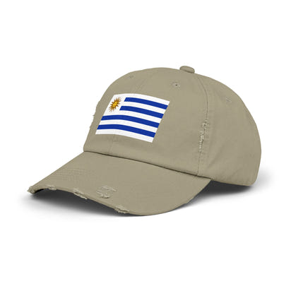 Stylish Unisex Distressed Cap with Uruguay Flag, Casual Hat for Summer, Outdoor Events, Sports, Gift for Travelers, Everyday Wear