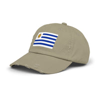 Stylish Unisex Distressed Cap with Uruguay Flag, Casual Hat for Summer, Outdoor Events, Sports, Gift for Travelers, Everyday Wear