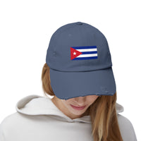 Cuban Flag Unisex Distressed Cap, Casual Headwear, Gift for Him/Her, Summer Accessory, Travel Essentials, Vintage Look