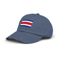 Retro Flag Distressed Cap | Unisex Costa Rica Hat for Casual Wear, Outdoor Adventures, Summer Festivals, Travel, Gift for Him/Her