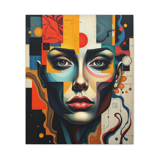 Abstract Portrait Matte Canvas Wall Art - Modern Decorative Artwork for Home