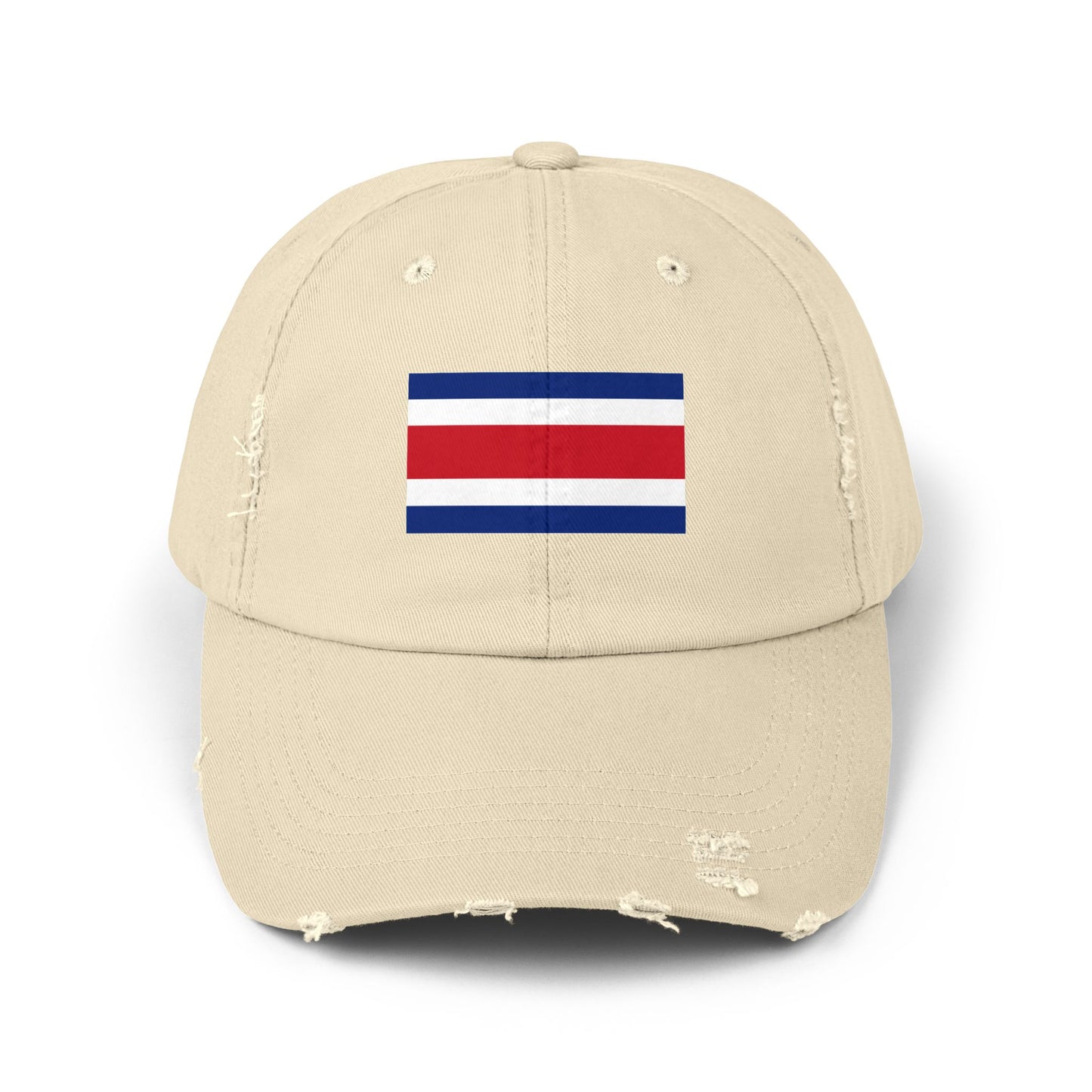 Retro Flag Distressed Cap | Unisex Costa Rica Hat for Casual Wear, Outdoor Adventures, Summer Festivals, Travel, Gift for Him/Her