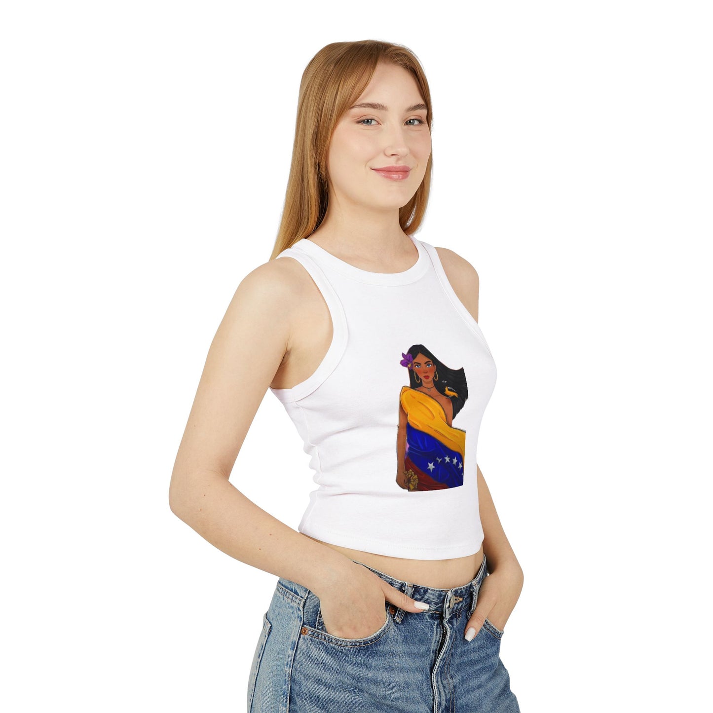 Venezuelan Pride Racer Tank Top for Women - Vibrant Design