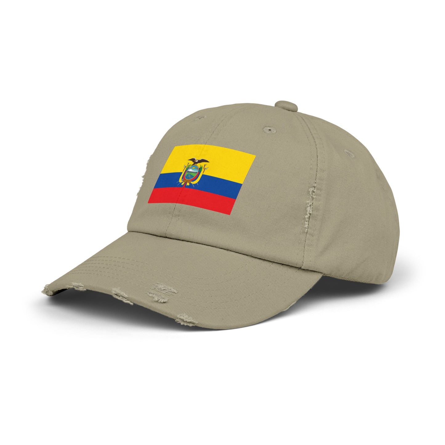 Ecuador Flag Distressed Cap, Unisex Casual Hat, Distressed Baseball Cap, Gift for Travelers, Summer Accessory, Outdoor Gear