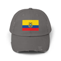 Ecuador Flag Distressed Cap, Unisex Casual Hat, Distressed Baseball Cap, Gift for Travelers, Summer Accessory, Outdoor Gear