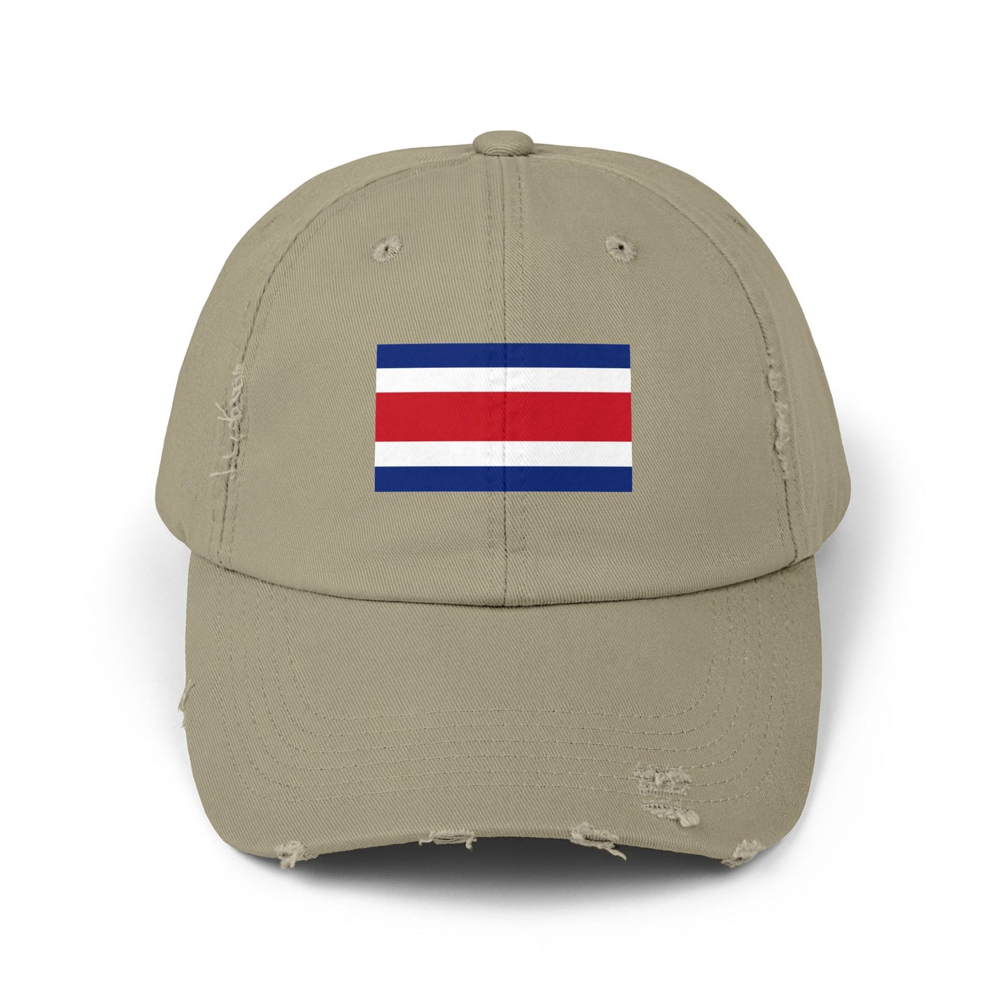 Retro Flag Distressed Cap | Unisex Costa Rica Hat for Casual Wear, Outdoor Adventures, Summer Festivals, Travel, Gift for Him/Her