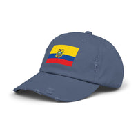 Ecuador Flag Distressed Cap, Unisex Casual Hat, Distressed Baseball Cap, Gift for Travelers, Summer Accessory, Outdoor Gear