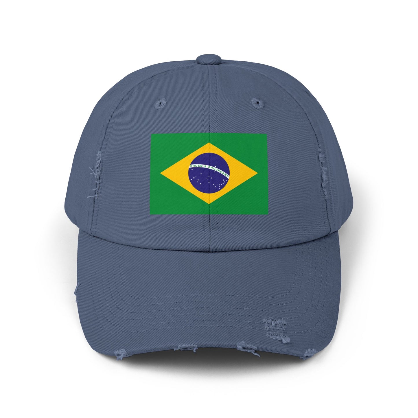 Brazilian Flag Distressed Cap, Unisex Baseball Hat, Casual Fashion Accessory, Travel Gear, Gift for Sports Lovers