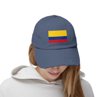 Colombian Flag Distressed Cap | Casual Unisex Hat | Great for Sports, Festivals, Travel, and Daily Wear