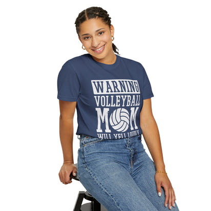 Warning! Volleyball Mom Unisex T-Shirt – Perfect Gift for Sports Moms