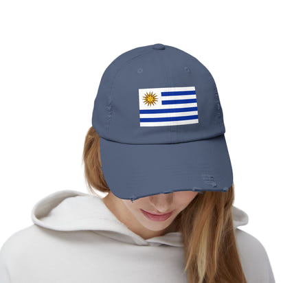Stylish Unisex Distressed Cap with Uruguay Flag, Casual Hat for Summer, Outdoor Events, Sports, Gift for Travelers, Everyday Wear