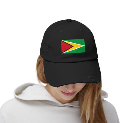 Guyanese Pride Distressed Cap | Unisex Flag Hat for Festivals, Sports, Casual Wear, Gifts, and Celebrations
