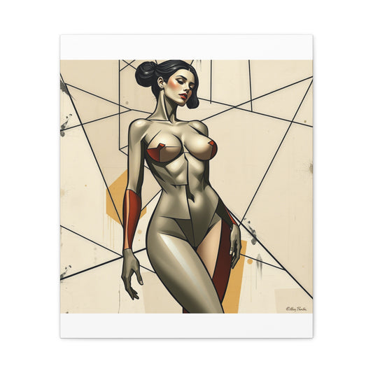 Artistic Matte Canvas Wall Art - Modern Abstract Female Figure