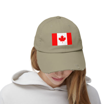 Unisex Distressed Canada Flag Cap, Casual Hat for Outdoor Adventures, Canadian Pride Gear, Gifts for Canada Day, Summer Style Accessory
