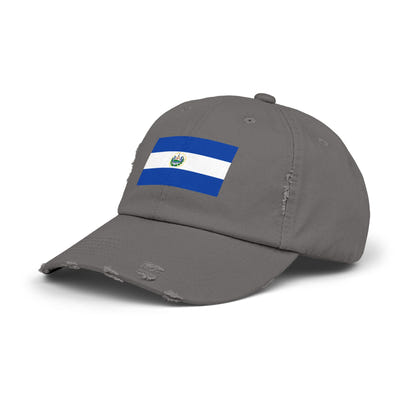 Unisex Distressed Cap with Salvadoran Flag, Casual Sun Hat for Outdoor Adventures, Perfect for Father's Day, Festivals, Beach Days, Travel