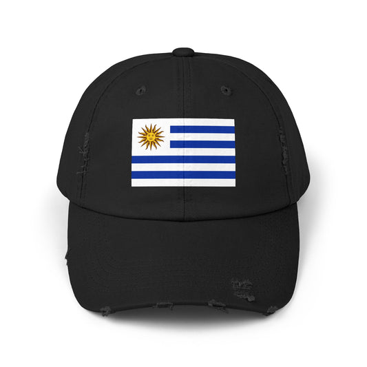 Stylish Unisex Distressed Cap with Uruguay Flag, Casual Hat for Summer, Outdoor Events, Sports, Gift for Travelers, Everyday Wear