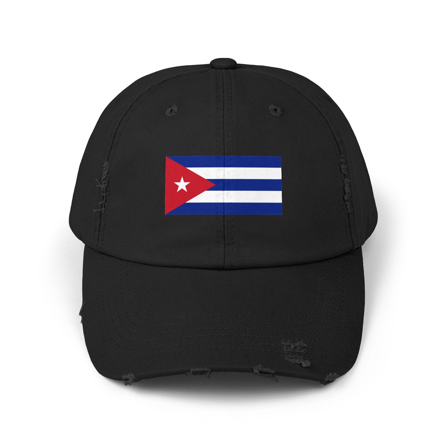Cuban Flag Unisex Distressed Cap, Casual Headwear, Gift for Him/Her, Summer Accessory, Travel Essentials, Vintage Look