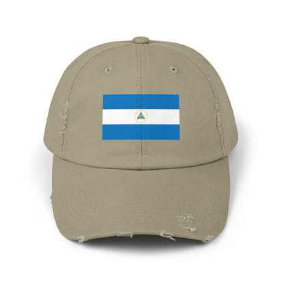 Stylish Unisex Distressed Cap with Nicaragua Flag | Trendy Hat for All Occasions, Casual Wear, Travel, Gift Ideas