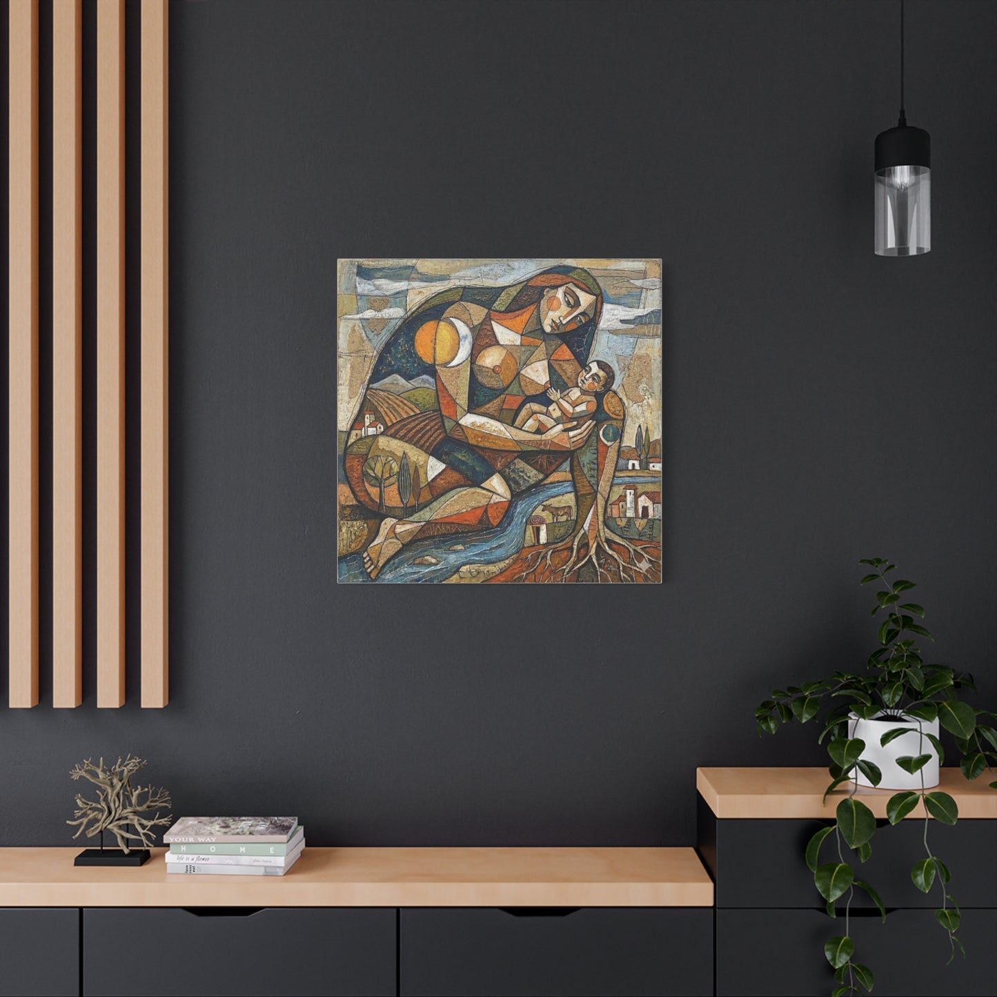 Abstract Mother and Child Matte Canvas Wall Art — Stretched 1.25"