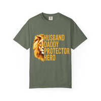 Hero Dad Garment-Dyed T-shirt, Perfect Gift for Father's Day, Birthday, Husband, Protector Tee, Casual Wear