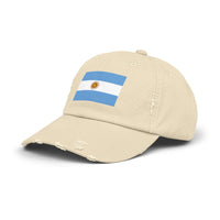Stylish Unisex Distressed Cap with Argentina Flag - Casual Hat, Fashion Accessory, Gift Idea, Travel Essential, Sports Fan Gear