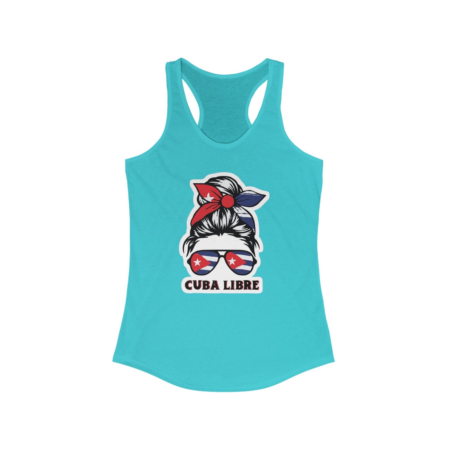 CUBA LIBRE Women's Racerback Tank - Fun Summer Top for Party Lovers