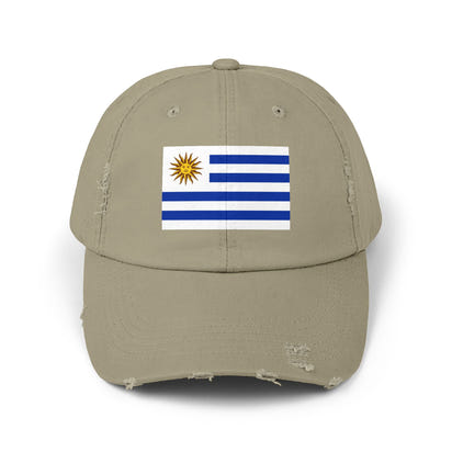 Stylish Unisex Distressed Cap with Uruguay Flag, Casual Hat for Summer, Outdoor Events, Sports, Gift for Travelers, Everyday Wear