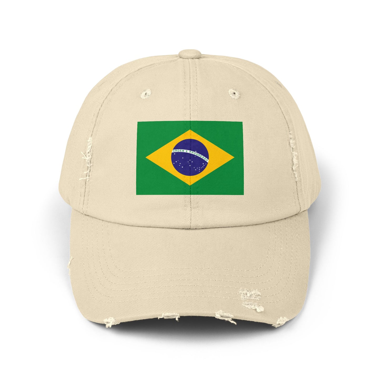 Brazilian Flag Distressed Cap, Unisex Baseball Hat, Casual Fashion Accessory, Travel Gear, Gift for Sports Lovers