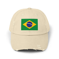 Brazilian Flag Distressed Cap, Unisex Baseball Hat, Casual Fashion Accessory, Travel Gear, Gift for Sports Lovers