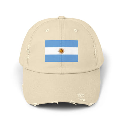 Stylish Unisex Distressed Cap with Argentina Flag - Casual Hat, Fashion Accessory, Gift Idea, Travel Essential, Sports Fan Gear