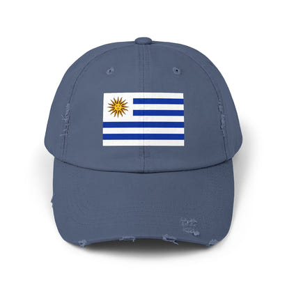 Stylish Unisex Distressed Cap with Uruguay Flag, Casual Hat for Summer, Outdoor Events, Sports, Gift for Travelers, Everyday Wear