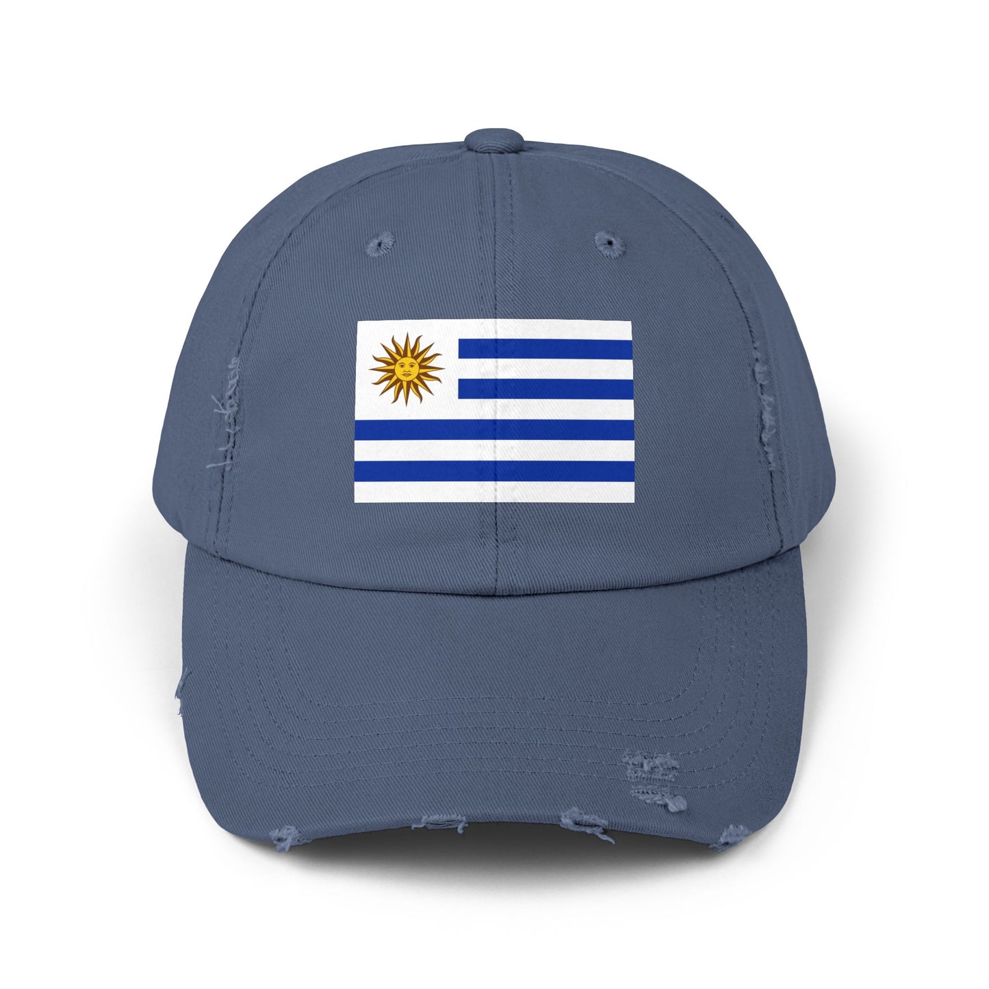 Stylish Unisex Distressed Cap with Uruguay Flag, Casual Hat for Summer, Outdoor Events, Sports, Gift for Travelers, Everyday Wear