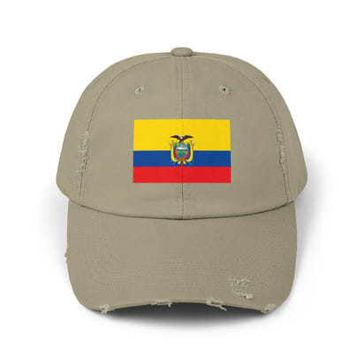 Ecuador Flag Distressed Cap, Unisex Casual Hat, Distressed Baseball Cap, Gift for Travelers, Summer Accessory, Outdoor Gear