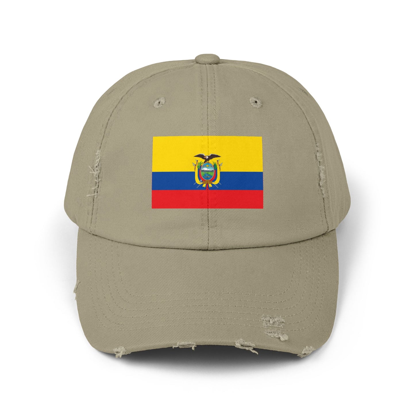Ecuador Flag Distressed Cap, Unisex Casual Hat, Distressed Baseball Cap, Gift for Travelers, Summer Accessory, Outdoor Gear