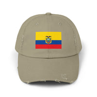 Ecuador Flag Distressed Cap, Unisex Casual Hat, Distressed Baseball Cap, Gift for Travelers, Summer Accessory, Outdoor Gear