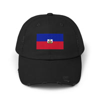 Haitian Flag Distressed Cap, Vintage Hat, Unisex Summer Accessory, Perfect for Holidays, Casual Wear, Gift Idea