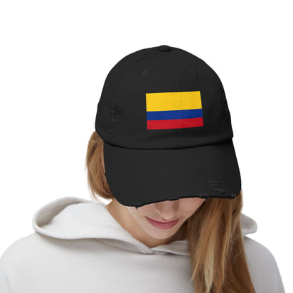 Colombian Flag Distressed Cap | Casual Unisex Hat | Great for Sports, Festivals, Travel, and Daily Wear