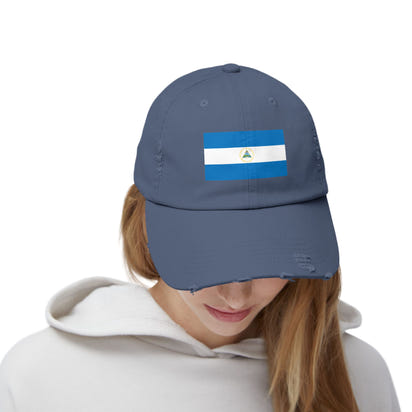 Stylish Unisex Distressed Cap with Nicaragua Flag | Trendy Hat for All Occasions, Casual Wear, Travel, Gift Ideas