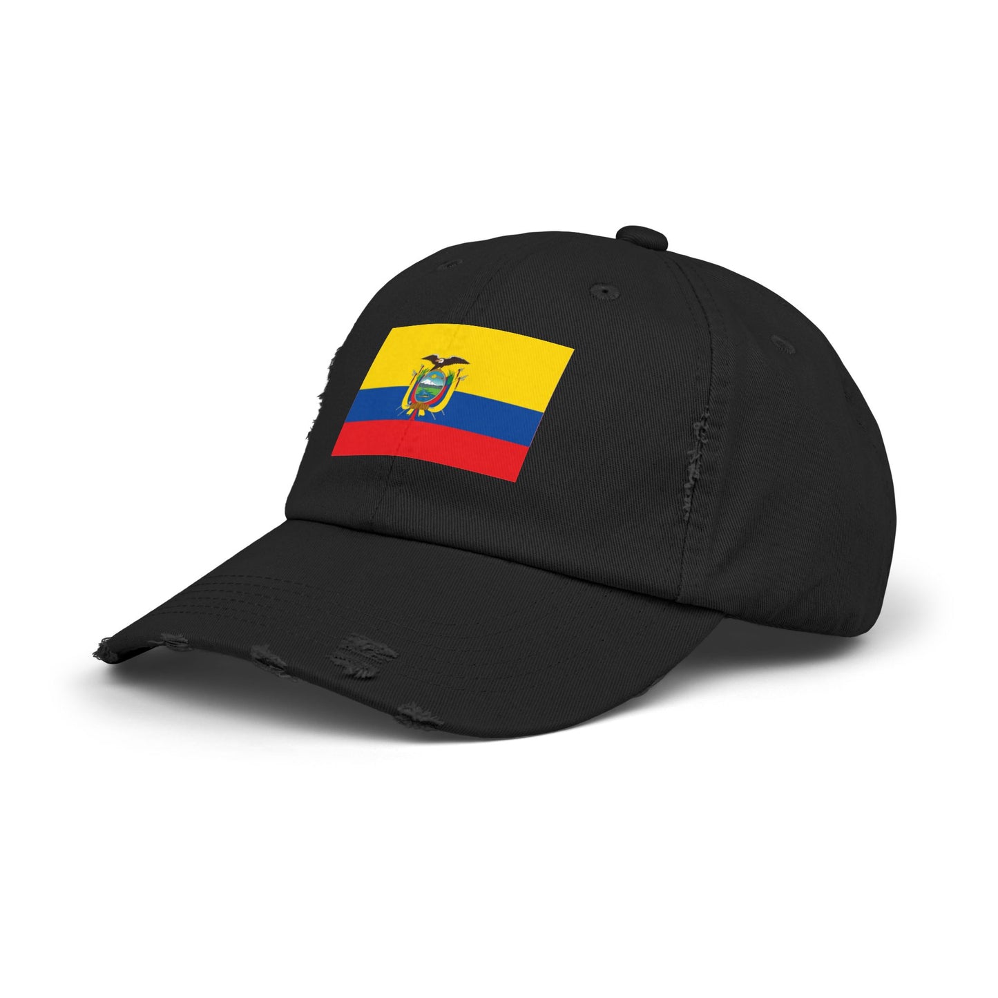 Ecuador Flag Distressed Cap, Unisex Casual Hat, Distressed Baseball Cap, Gift for Travelers, Summer Accessory, Outdoor Gear