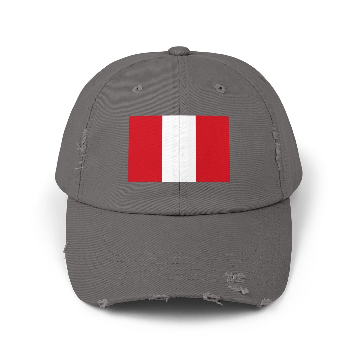Peruvian Flag Unisex Distressed Cap, Casual Hat, Adjustable Hat, Gift for Travelers, Summer Accessory, Sports Cap