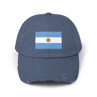 Stylish Unisex Distressed Cap with Argentina Flag - Casual Hat, Fashion Accessory, Gift Idea, Travel Essential, Sports Fan Gear
