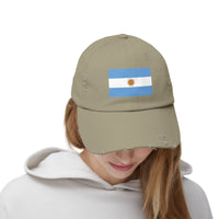 Stylish Unisex Distressed Cap with Argentina Flag - Casual Hat, Fashion Accessory, Gift Idea, Travel Essential, Sports Fan Gear