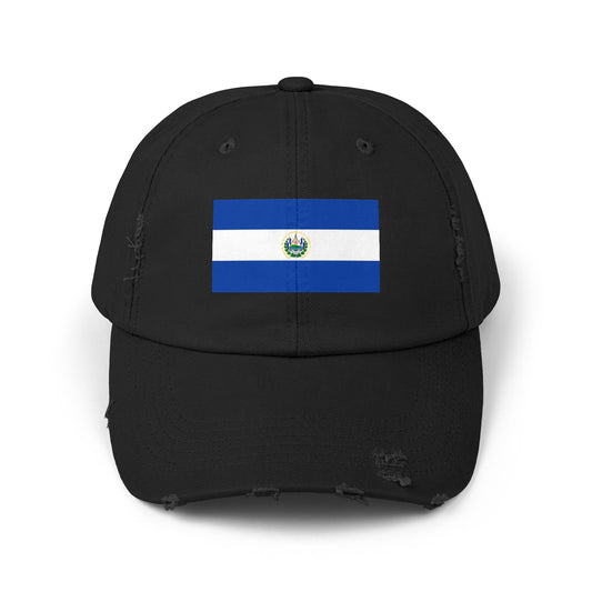 Unisex Distressed Cap with Salvadoran Flag, Casual Sun Hat for Outdoor Adventures, Perfect for Father's Day, Festivals, Beach Days, Travel