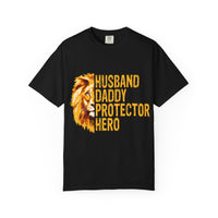 Hero Dad Garment-Dyed T-shirt, Perfect Gift for Father's Day, Birthday, Husband, Protector Tee, Casual Wear