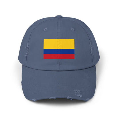 Colombian Flag Distressed Cap | Casual Unisex Hat | Great for Sports, Festivals, Travel, and Daily Wear