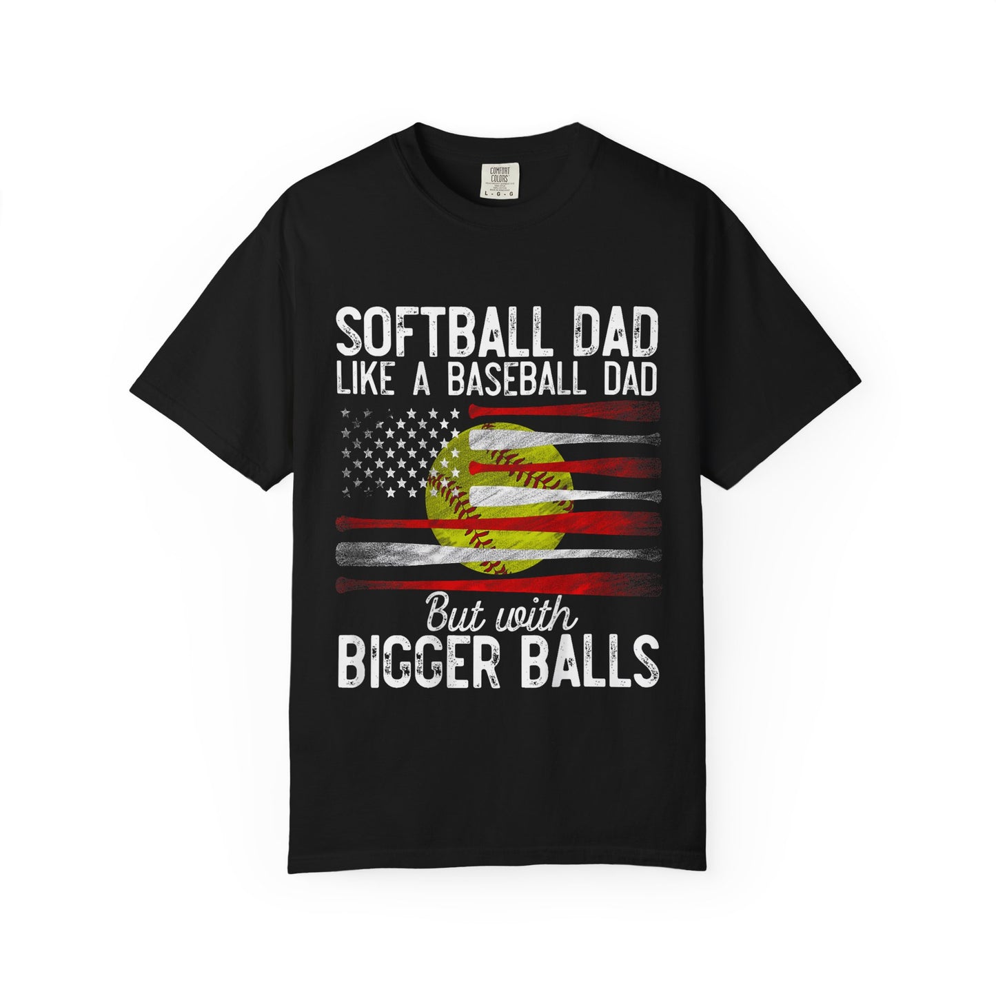 Dad Baseball Softball Unisex Garment-Dyed T-Shirt with Sporty Flag Design, Casual Tee for Sports Lovers, Gift for Holidays, Summer Wear, Beach Vibes