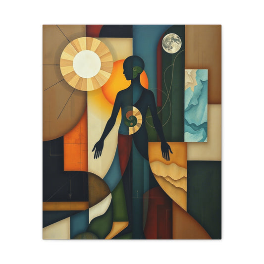 Abstract Human Form Canvas Art - Meditative Wall Decor for Mindfulness Spaces