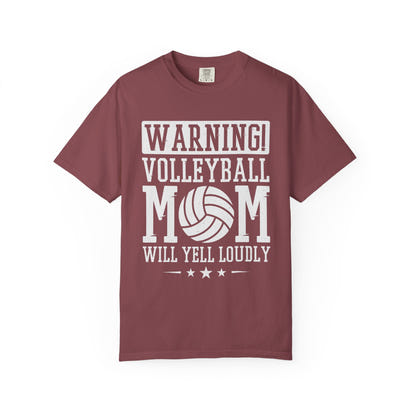 Warning! Volleyball Mom Unisex T-Shirt – Perfect Gift for Sports Moms